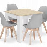 Ensemble de salle à manger avec table à manger et 4 chaises, table carrée 80x80 &amp; 120x80 cm et 4 chaises ergonomiques, idéal pour salon, cuisine et salle à manger Design moderne