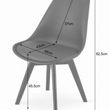 Ensemble de salle à manger avec table à manger et 4 chaises, table carrée 80x80 &amp; 120x80 cm et 4 chaises ergonomiques, idéal pour salon, cuisine et salle à manger Design moderne
