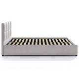 Lit rembourré 140x200 | 160x200 cm avec espace de rangement et sommier à lattes en métal Lit double avec coffre de lit hydraulique Lit rembourré Lit coffre Cadre de lit stable