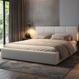 Lit rembourré 140x200 | 160x200 cm avec espace de rangement et sommier à lattes en métal Lit double avec coffre de lit hydraulique Lit rembourré Lit coffre Cadre de lit stable