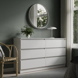 Commode 6 tiroirs 100 | 120 | 140 cm de large 78 hauteur commode armoire en bois blanc commode buffet buffet haut buffet chambre salon couloir organisateur de bureau