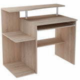 Bureau avec 5 étagères, bureau d'ordinateur parfait pour la chambre, le salon et le bureau - fabriqué en stratifié de haute qualité avec guides à roulettes en métal, idéal pour un rangement organisé - 100 x 91 x 50 cm