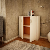 Commode de 74 cm de large en finition mate, commode avec 2 portes et 1 étagère, armoire avec poignées en polymère de haute qualité Idéale pour chambre, salon, couloir - En bois lamellé