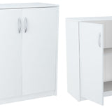 Commode de 74 cm de large en finition mate, commode avec 2 portes et 1 étagère, armoire avec poignées en polymère de haute qualité Idéale pour chambre, salon, couloir - En bois lamellé