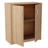 Commode de 74 cm de large en finition mate, commode avec 2 portes et 1 étagère, armoire avec poignées en polymère de haute qualité Idéale pour chambre, salon, couloir - En bois lamellé