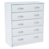 Kommode mit 5 Schubladen mit matter Oberfläche, Kommode 74cm breit Holz Schrank Kommode mit Schubladen Sideboard Highboard Anrichte Schlafzimmer Wohnzimmer Flur Büro Organizer