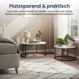 Lot de 2 tables basses carrées en bois, table de salon moderne, table d'appoint 2 en 1 avec structure en métal pour salon, bureau, table d'appoint design Loft TWIN, surface résistante aux rayures