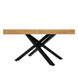 Esstisch ausziehbar | Verlängerbar von 140 cm auf 170 cm | Moderner Esszimmertisch mit gekreuzten Metallbeinen für 6 bis 8 Personen | Robuste Tischplatte | 140-170x90 cm (LxB) | Holzoptik