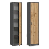 Armoire polyvalente, 40 cm de largeur et 180 cm de hauteur avec quatre étagères, armoire de rangement étroite en bois MDF