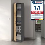 Armoire polyvalente, 40 cm de largeur et 180 cm de hauteur avec quatre étagères, armoire de rangement étroite en bois MDF