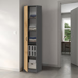 Armoire polyvalente, 40 cm de largeur et 180 cm de hauteur avec quatre étagères, armoire de rangement étroite en bois MDF