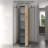 Armoire polyvalente, 40 cm de largeur et 180 cm de hauteur avec quatre étagères, armoire de rangement étroite en bois MDF