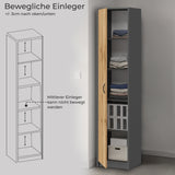 Armoire polyvalente, 40 cm de largeur et 180 cm de hauteur avec quatre étagères, armoire de rangement étroite en bois MDF