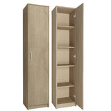 Regal mit 5 Ebenen in mattem Finish Aktenschrank mit 4 Einlegeböden und 1 Tür, Standregal 39 cm breit mit hochwertigen Polymergriffen ideal für Schlafzimmer, Wohnzimmer, Flur, Büro
