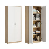 Schrank Mehrzweckschrank Aktenschrank Hochschrank mit 5 Fächern, 2 Türen, 74x35x180 cm, vielseitig einsetzbar für Büro, Flur, Küche, Hauswirtschaftsraum, stabil & pflegeleicht