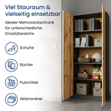 Schrank Mehrzweckschrank Aktenschrank Hochschrank mit 5 Fächern, 2 Türen, 74x35x180 cm, vielseitig einsetzbar für Büro, Flur, Küche, Hauswirtschaftsraum, stabil & pflegeleicht