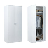 Kleiderschrank mit 2 Türen, 1 Kleiderstange, 1 Einlegeboden, Garderobenschrank 85 cm breit Schrank matte Oberfläche, aus laminierter Platte, ideal für Schlafzimmer, Wohnzimmer, Flur