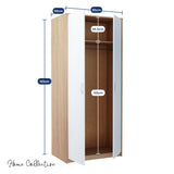 Kleiderschrank mit 2 Türen, 1 Kleiderstange, 1 Einlegeboden, Garderobenschrank 85 cm breit Schrank matte Oberfläche, aus laminierter Platte, ideal für Schlafzimmer, Wohnzimmer, Flur