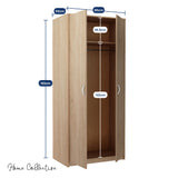 Kleiderschrank mit 2 Türen, 1 Kleiderstange, 1 Einlegeboden, Garderobenschrank 85 cm breit Schrank matte Oberfläche, aus laminierter Platte, ideal für Schlafzimmer, Wohnzimmer, Flur