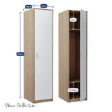 Kleiderschrank mit 1 Tür, 1 Kleiderstange und 2 Einlegeböden, Garderobenschrank 45 cm breit Schrank schmal matte Oberfläche, aus laminierter Platte, ideal für Schlafzimmer, Wohnzimmer, Flur