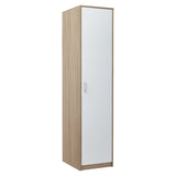 Kleiderschrank mit 1 Tür, 1 Kleiderstange und 2 Einlegeböden, Garderobenschrank 45 cm breit Schrank schmal matte Oberfläche, aus laminierter Platte, ideal für Schlafzimmer, Wohnzimmer, Flur