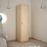 Kleiderschrank mit 1 Tür, 1 Kleiderstange und 2 Einlegeböden, Garderobenschrank 45 cm breit Schrank schmal matte Oberfläche, aus laminierter Platte, ideal für Schlafzimmer, Wohnzimmer, Flur