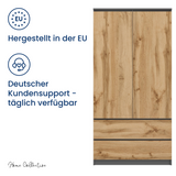 Home Collective Kleiderschrank Schrank Mehrzweckschrank Haushaltsschrank 90x50x180 cm (BxTxH)  mit 2 Schubladen, 3 Einlegeböden & Kleiderstange  – robust, platzsparend & vielseitig