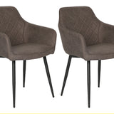 Esszimmerstuhl Küchenstuhl Bürostuhl Stuhl aus Stoff mit schwarzen Metallbeinen, bequem gepolstert, verstellbare Füße für optimalen Stand | 110 kg Belastbarkeit, 57 x 57 x 65 cm, 2er-Set