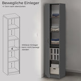 Armoire polyvalente, 40 cm de largeur et 180 cm de hauteur avec quatre étagères, armoire de rangement étroite en bois MDF
