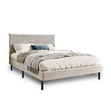 Bett 140x200 und 160x200 cm, Polsterbett mit Lattenrost, Bettgestell 140x200 & 160x200 cm, Doppelbett mit weichem Cord & Samt bezug und gepolstertem Kopfteil, robustes Gestell, hoher Liegekomfort