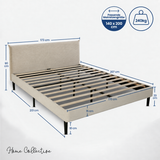 Bett 140x200 und 160x200 cm, Polsterbett mit Lattenrost, Bettgestell 140x200 & 160x200 cm, Doppelbett mit weichem Cord & Samt bezug und gepolstertem Kopfteil, robustes Gestell, hoher Liegekomfort