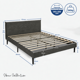Bett 140x200 und 160x200 cm, Polsterbett mit Lattenrost, Bettgestell 140x200 & 160x200 cm, Doppelbett mit weichem Cord & Samt bezug und gepolstertem Kopfteil, robustes Gestell, hoher Liegekomfort