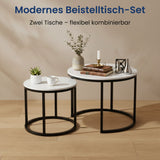 Lot de 2 tables basses carrées en bois, table de salon moderne, table d'appoint 2 en 1 avec structure en métal pour salon, bureau, table d'appoint design Loft TWIN, surface résistante aux rayures