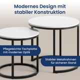 Lot de 2 tables basses carrées en bois, table de salon moderne, table d'appoint 2 en 1 avec structure en métal pour salon, bureau, table d'appoint design Loft TWIN, surface résistante aux rayures