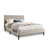 Bett 140x200 und 160x200 cm, Polsterbett mit Lattenrost, Bettgestell 140x200 & 160x200 cm, Doppelbett mit weichem Cord & Samt bezug und gepolstertem Kopfteil, robustes Gestell, hoher Liegekomfort