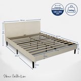 Bett 140x200 und 160x200 cm, Polsterbett mit Lattenrost, Bettgestell 140x200 & 160x200 cm, Doppelbett mit weichem Cord & Samt bezug und gepolstertem Kopfteil, robustes Gestell, hoher Liegekomfort