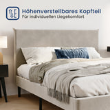 Bett 140x200 und 160x200 cm, Polsterbett mit Lattenrost, Bettgestell 140x200 & 160x200 cm, Doppelbett mit weichem Cord & Samt bezug und gepolstertem Kopfteil, robustes Gestell, hoher Liegekomfort