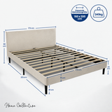 Bett 140x200 und 160x200 cm, Polsterbett mit Lattenrost, Bettgestell 140x200 & 160x200 cm, Doppelbett mit weichem Cord & Samt bezug und gepolstertem Kopfteil, robustes Gestell, hoher Liegekomfort
