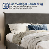 Bett 140x200 und 160x200 cm, Polsterbett mit Lattenrost, Bettgestell 140x200 & 160x200 cm, Doppelbett mit weichem Cord & Samt bezug und gepolstertem Kopfteil, robustes Gestell, hoher Liegekomfort
