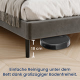 Bett 140x200 und 160x200 cm, Polsterbett mit Lattenrost, Bettgestell 140x200 & 160x200 cm, Doppelbett mit weichem Cord & Samt bezug und gepolstertem Kopfteil, robustes Gestell, hoher Liegekomfort