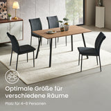 Esstisch Tisch Küchentisch Esszimmertisch | Moderner Esstisch Holz mit schwarzen Metallbeinen & strapazierfähiger Oberfläche, für 4–6 Personen | 140x80x74 cm (LxBxH) | Eiche Dunkel & Eiche Hell
