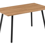 Esstisch Tisch Küchentisch Esszimmertisch | Moderner Esstisch Holz mit schwarzen Metallbeinen & strapazierfähiger Oberfläche, für 4–6 Personen | 140x80x74 cm (LxBxH) | Eiche Dunkel & Eiche Hell