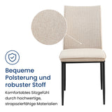 Esszimmerstühle 4er Set Stuhl Küchenstühle Stühle Esszimmer | Gepolstert mit Stoffbezug, schwarzes Metallgestell, modernes Design | 62 x 43 x 85 cm (LxBxH), Sitzhöhe 48 cm