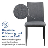 Esszimmerstühle 4er Set Stuhl Küchenstühle Stühle Esszimmer | Gepolstert mit Stoffbezug, schwarzes Metallgestell, modernes Design | 62 x 43 x 85 cm (LxBxH), Sitzhöhe 48 cm