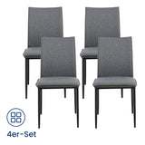 Esszimmerstühle 4er Set Stuhl Küchenstühle Stühle Esszimmer | Gepolstert mit Stoffbezug, schwarzes Metallgestell, modernes Design | 62 x 43 x 85 cm (LxBxH), Sitzhöhe 48 cm