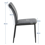 Esszimmerstühle 4er Set Stuhl Küchenstühle Stühle Esszimmer | Gepolstert mit Stoffbezug, schwarzes Metallgestell, modernes Design | 62 x 43 x 85 cm (LxBxH), Sitzhöhe 48 cm