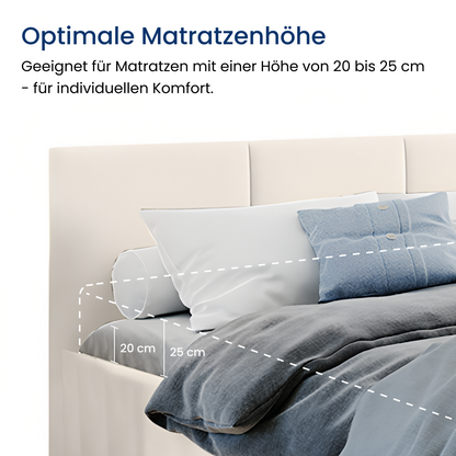 Bett 140x200 / 160x200 cm Doppelbett Polsterbett Bettgestell mit Lattenrost aus Metall, hydraulischer Bettkasten, Samtbezug in beige oder dunkelgrau, viel Stauraum, modern & pflegeleicht