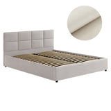 Lit rembourré 140x200 | 160x200 cm avec espace de rangement et sommier à lattes en métal Lit double avec coffre de lit hydraulique Lit rembourré Lit coffre Cadre de lit stable