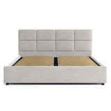 Lit rembourré 140x200 | 160x200 cm avec espace de rangement et sommier à lattes en métal Lit double avec coffre de lit hydraulique Lit rembourré Lit coffre Cadre de lit stable