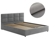 Lit rembourré 140x200 | 160x200 cm avec espace de rangement et sommier à lattes en métal Lit double avec coffre de lit hydraulique Lit rembourré Lit coffre Cadre de lit stable